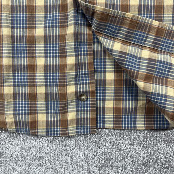 Pendleton Button Up Shirt Mens Large Santiam Cotton Plaid Outdoors Brown - Picture 4 of 10
